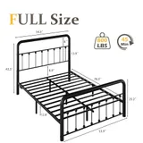 Full 14 Inch Metal Bed Frame with Storage, Black, view 2