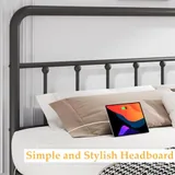 Queen Metal Bed Frame with Storage, Black, view 7