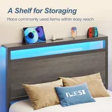 Twin Upholstered Bed Frame with Storage, Grey, view 4