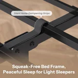 Queen Metal Bed Frame with Storage, Grey, view 5